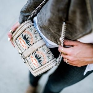 REBECCA MINKOFF SUEDE CROSSBODY BAG